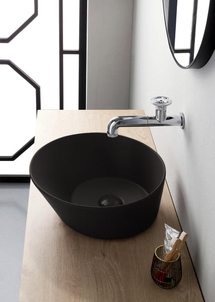 Mees design washbasin round matt black