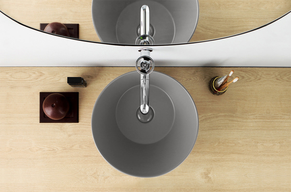 Mees design waskom rond mat grijs - WDtegels