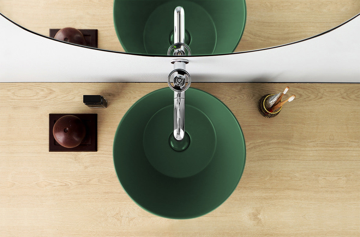 Mees design waskom rond mat groen - WDtegels