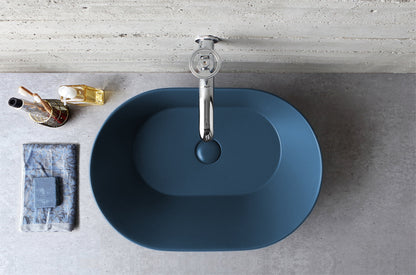 Mees design waskom ovaal mat blauw