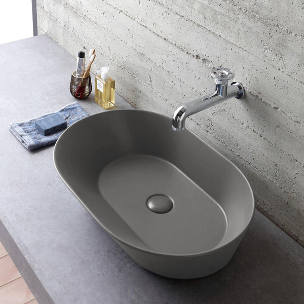 Mees design waskom ovaal | 60x42x16,5cm | Mat grijs