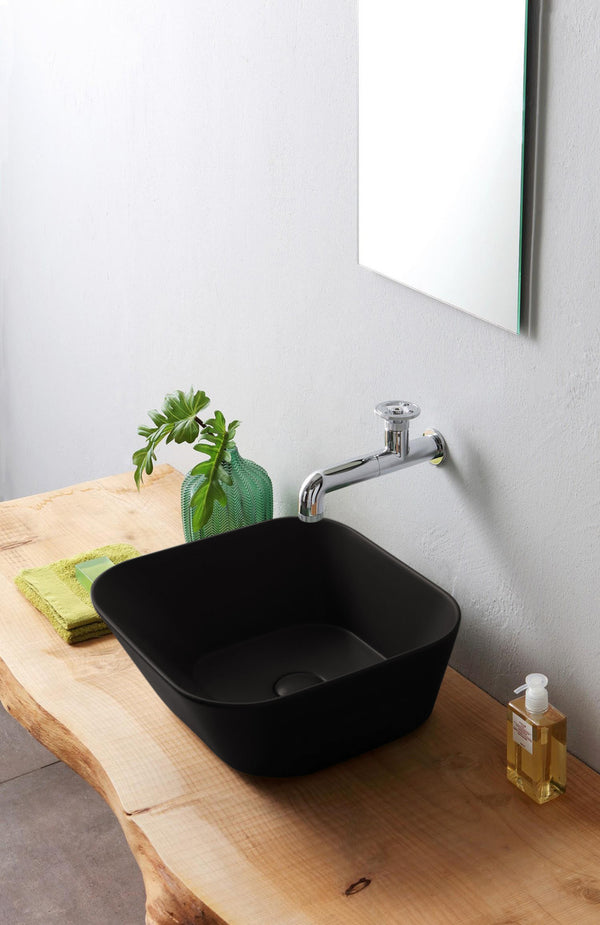 Mees design waskom vierkant | 42x42x16,5cm | Mat zwart
