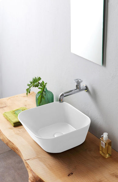 Mees design washbasin square matt white