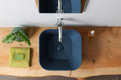 Mees design waskom vierkant mat blauw - WDtegels