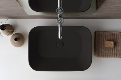 Mees design waskom rechthoek mat zwart - WDtegels