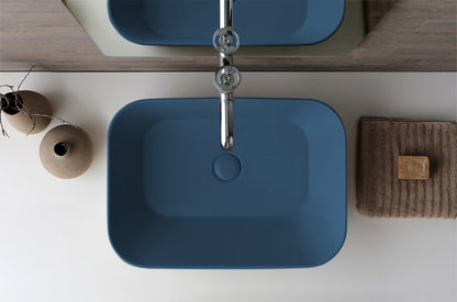 Mees design waskom rechthoek mat blauw - WDtegels