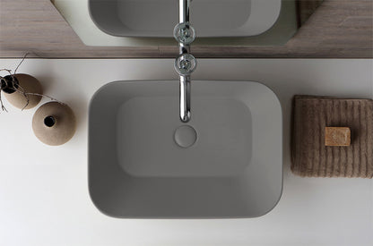 Mees design waskom rechthoek mat grijs - WDtegels