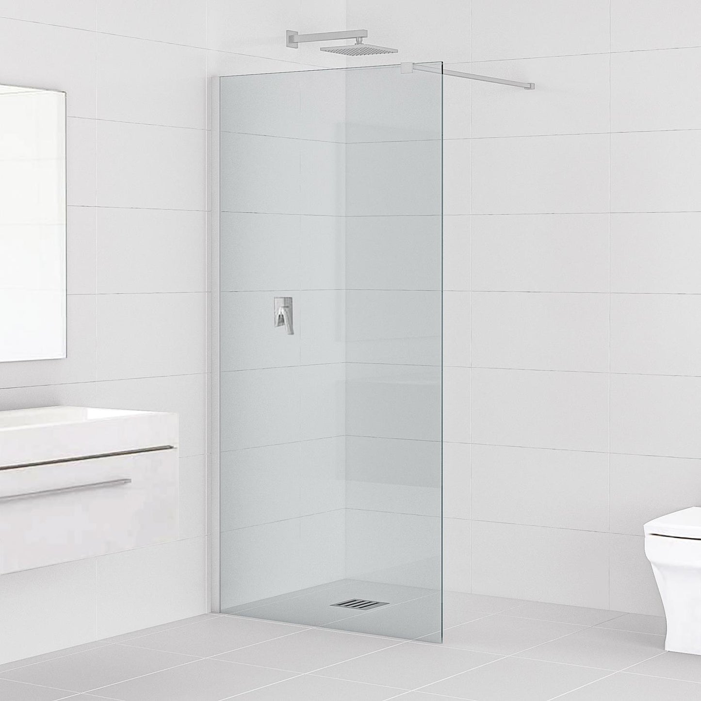 Inloopdouche Luca 80x200cm Antikalk Helder Glas Chroom - WDtegels