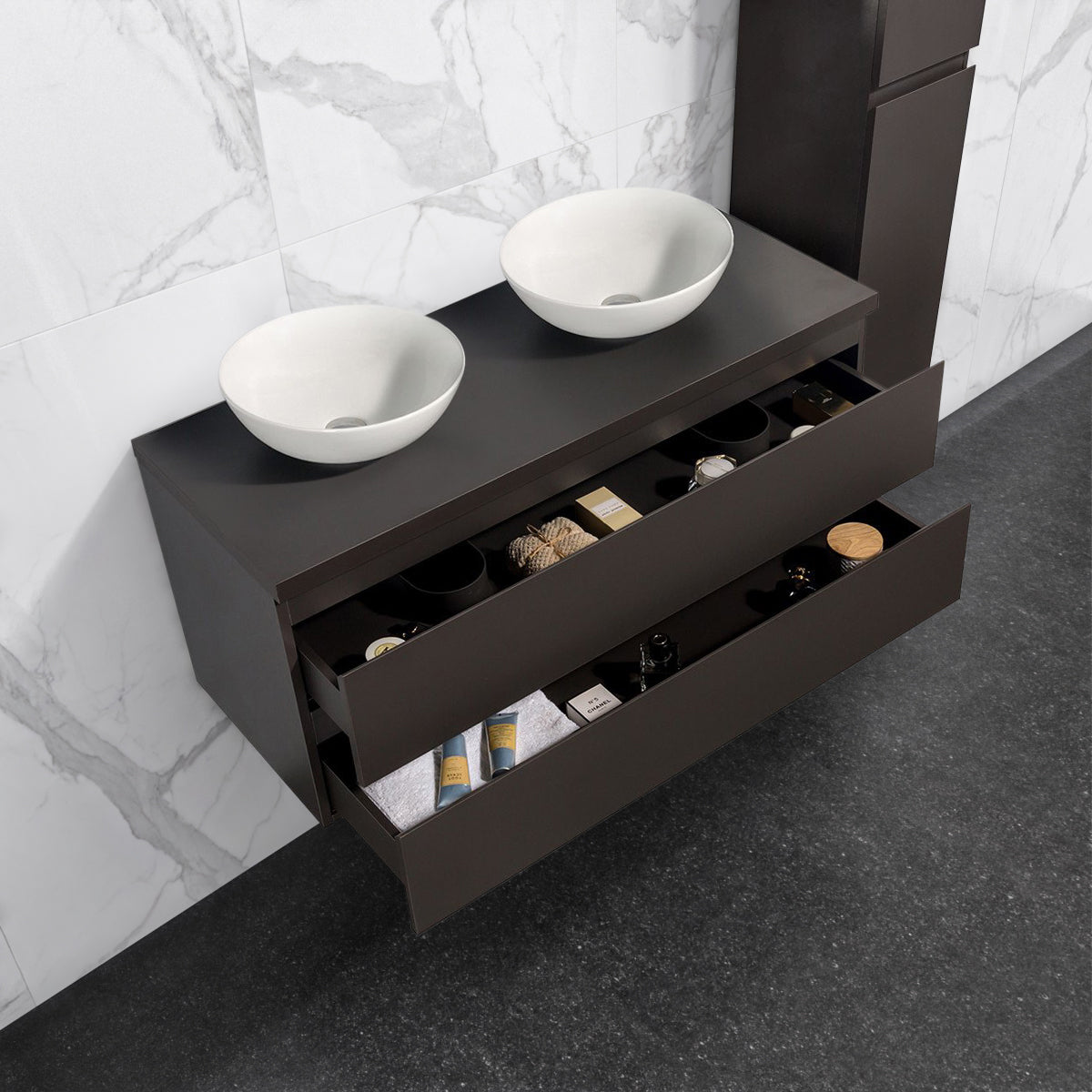 Lade organizer 32x11x6cm 3-vakken grijs - WDtegels