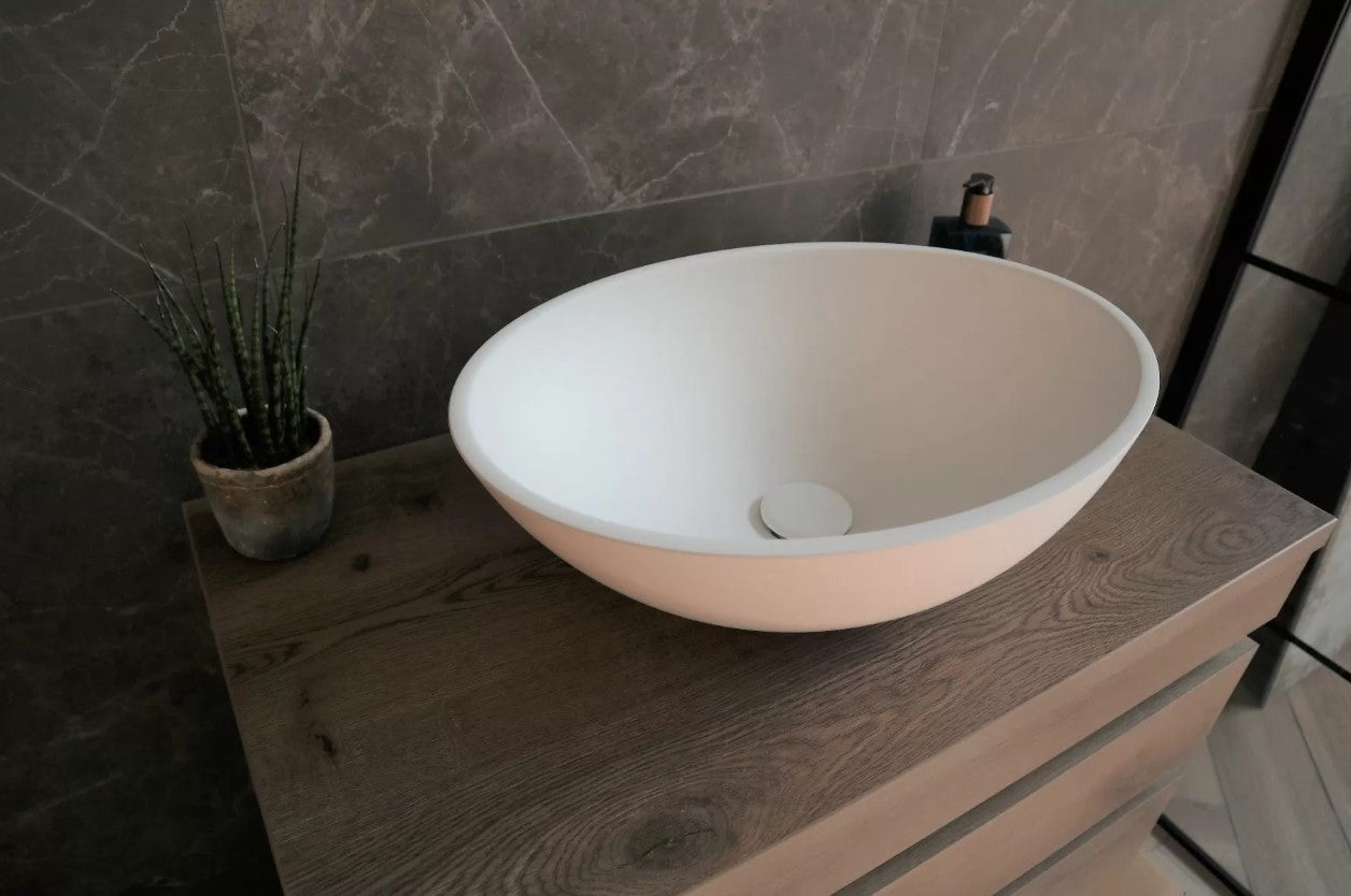 Waskom Tommy Solid Surface White Matt 50x36x15cm - WDtegels