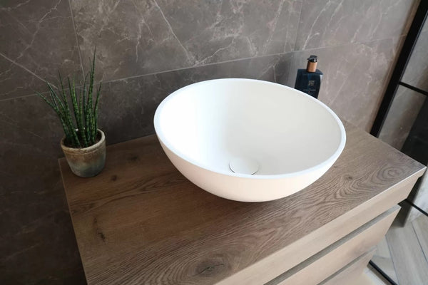 Basin Max Solid Surface | 37x37x14.5cm | Matt white