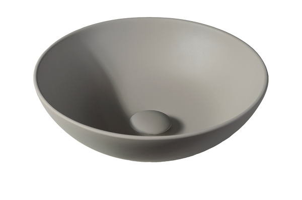 Solid surface washbasin Sanne | 38.5x38.5x13.8cm | Greige