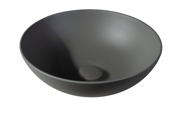 Solid Surface Washbasin Sanne | 38.5x38.5x13.8cm | Grey