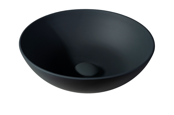 Solid surface washbasin Sanne | 38.5x38.5x13.8cm | Anthracite
