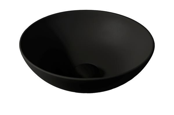 Solid surface washbasin Sanne | 38.5x38.5x13.8cm | Black
