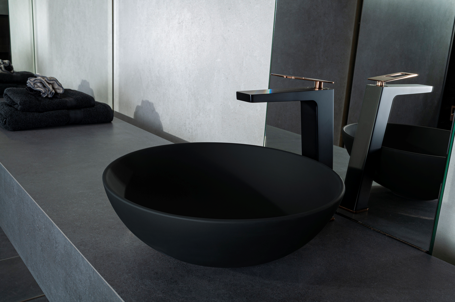 Solid surface waskom Sanne zwart - WDtegels