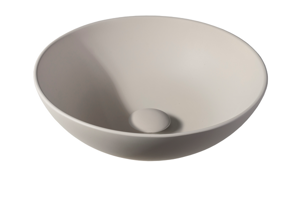 Solid surface washbasin Sanne | 38.5x38.5x13.8cm | Beige