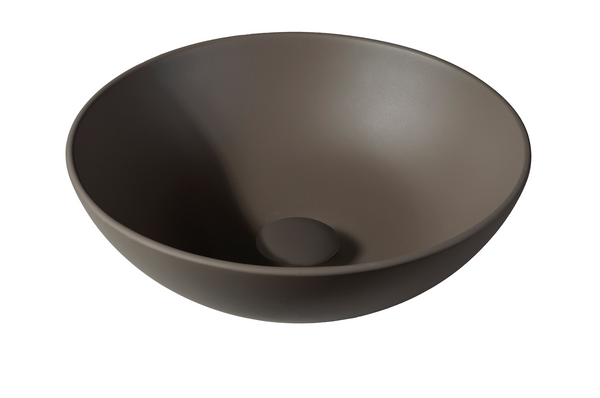 Solid surface basin Sanne | 38.5x38.5x13.8cm | Moka