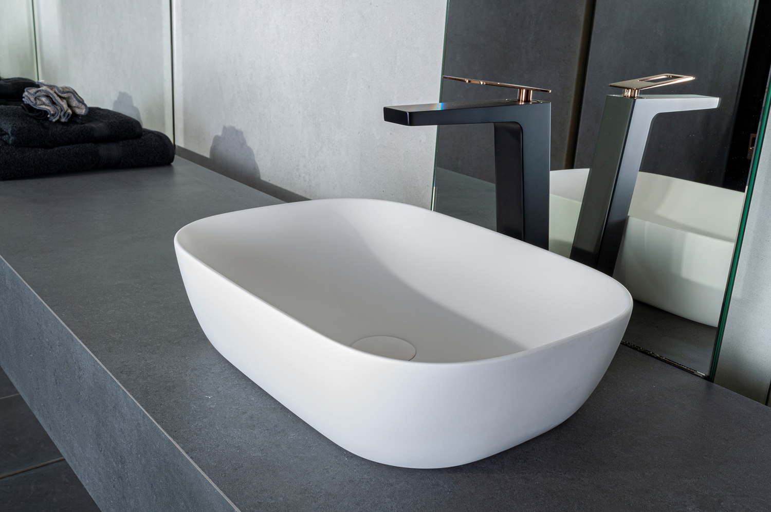 Solid surface waskom Maud wit - WDtegels