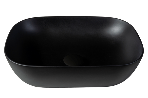 Solid surface washbasin Maud | 46x34x12.2cm | Black