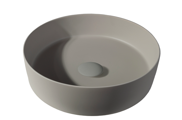 Solid surface washbasin Tess | 39x39x10.8cm | Greige
