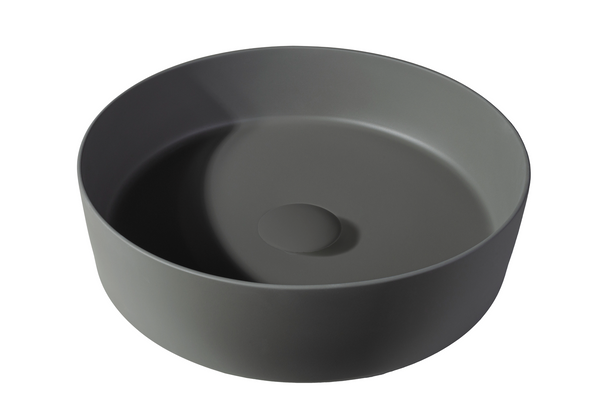Solid surface washbasin Tess | 39x39x10.8cm | Grey