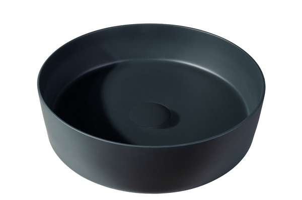 Solid surface washbasin Tess | 39x39x10.8cm | Anthracite