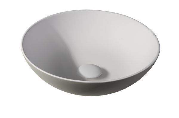 Solid surface wash basin Sanne | 38.5x38.5x13.8cm | Greige EXT