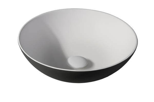 Solid surface washbasin Sanne | 38.5x38.5x13.8cm | Anthracite EXT