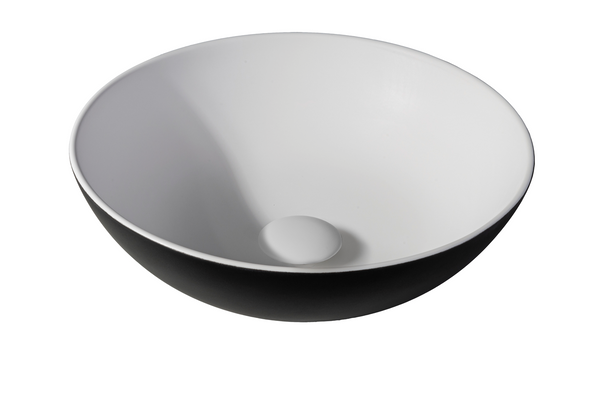 Solid surface washbasin Sanne | 38.5x38.5x13.8cm | Black EXT