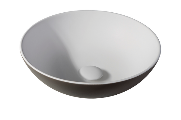 Solid surface washbasin Sanne | 38.5x38.5x13.8cm | Moka EXT