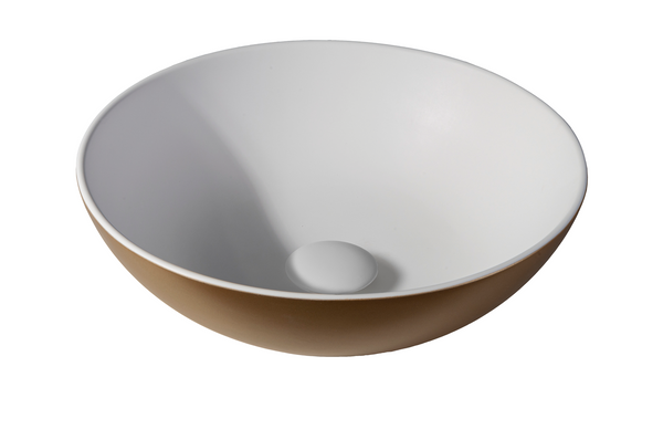 Solid surface washbasin Sanne | 38.5x38.5x13.8cm | Gold EXT