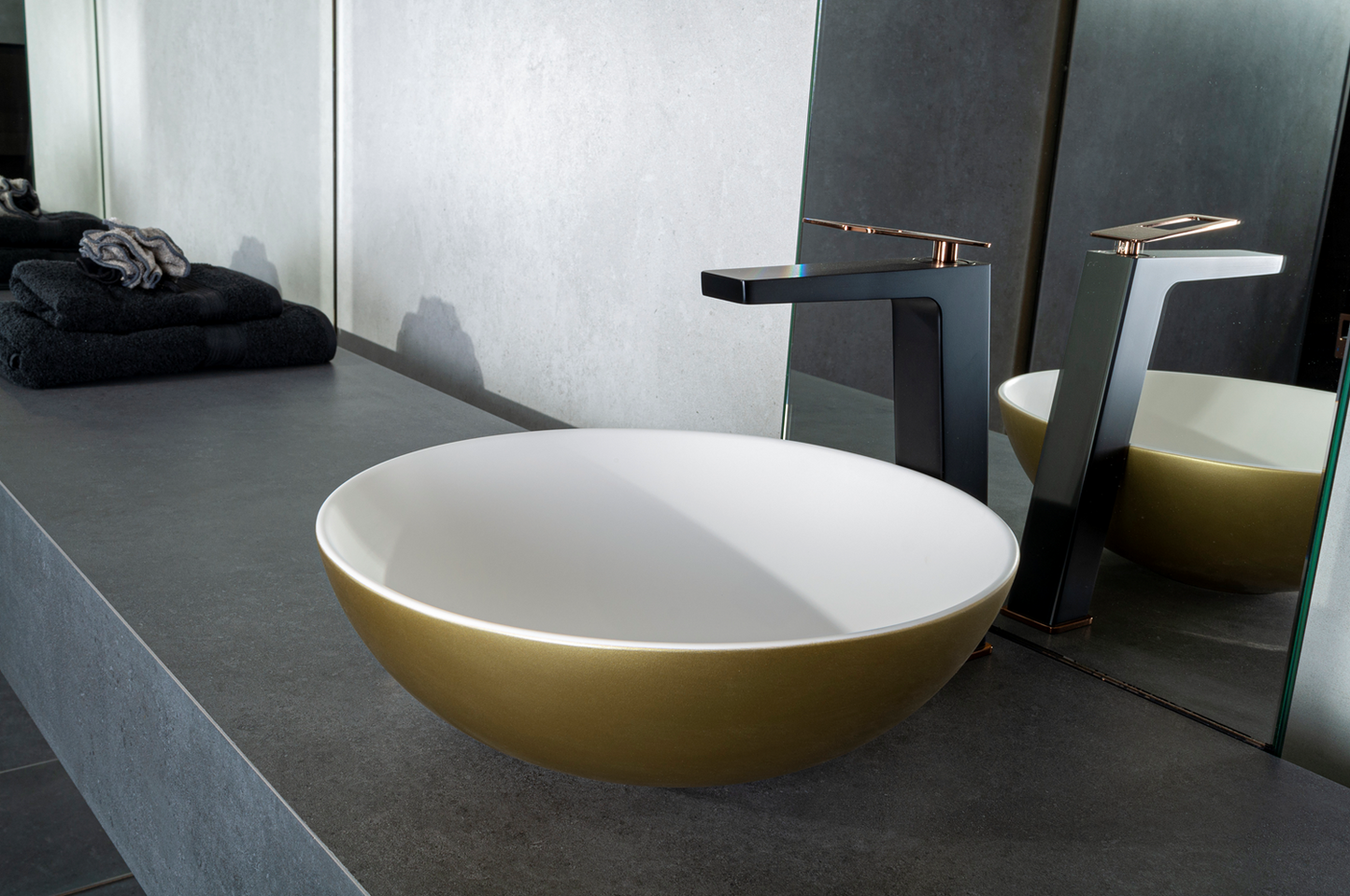 Solid surface waskom Sanne goud EXT - WDtegels
