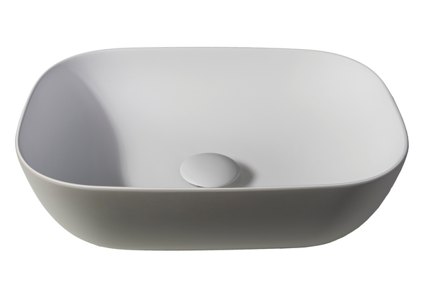 Solid surface washbasin Maud | 46x34x12.2cm | Greige EXT