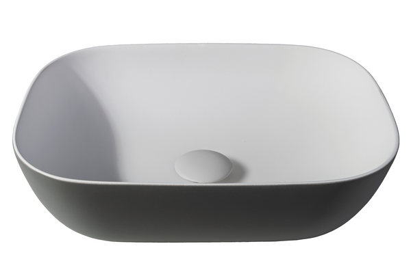 Solid surface basin Maud | 46x34x12.2cm | Grey EXT