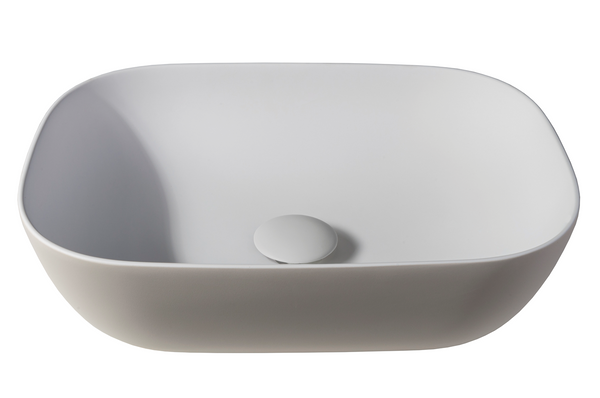 Solid surface washbasin Maud | 46x34x12.2cm | Beige EXT