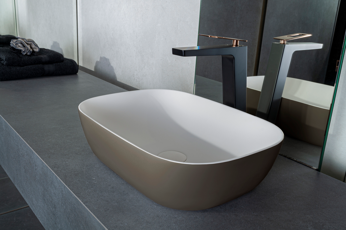 Solid surface waskom Maud moka EXT - WDtegels