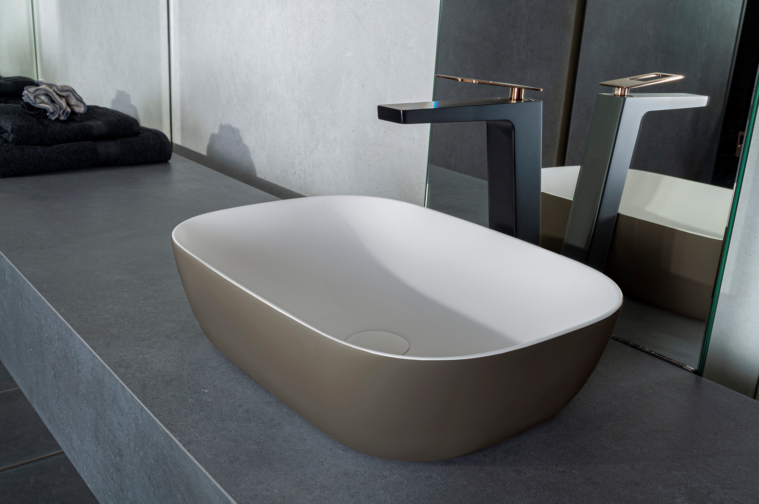 Solid surface waskom Maud moka EXT - WDtegels