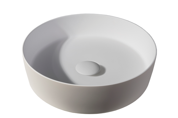 Solid surface washbasin Tess | 39x39x10.8cm | Beige EXT