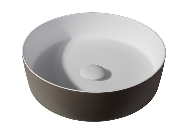 Solid surface basin Tess | 39x39x10.8cm | Moka EXT