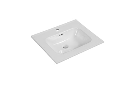 Keramische wastafel Tieme wit 605x480x175 met kraangat - WDtegels