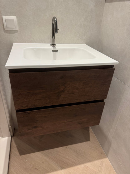 Keramische wastafel Tieme wit 605x480x175 met kraangat - WDtegels