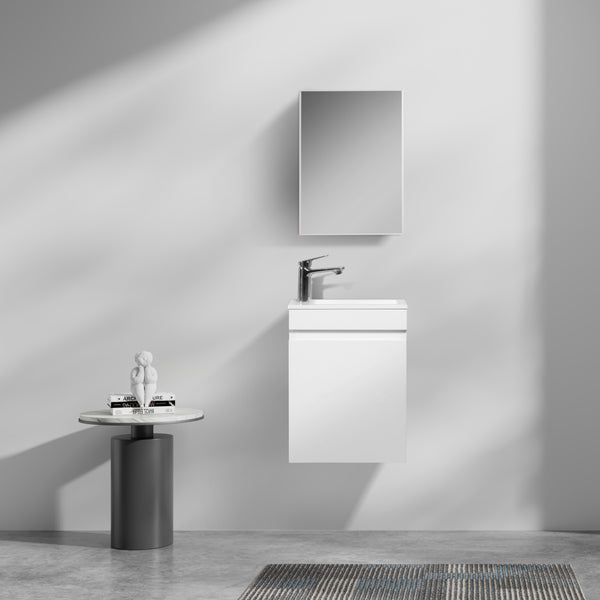 Tieme high-gloss white fountain cabinet