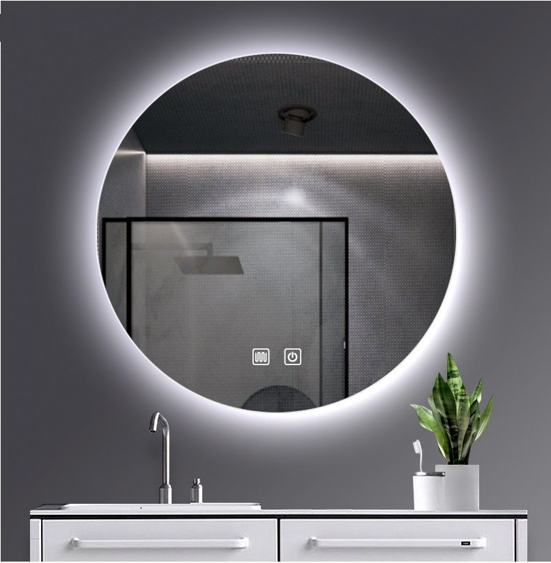 Aloni Omega ronde badkamerspiegel 80cm met LED-verlichting zonder lijst