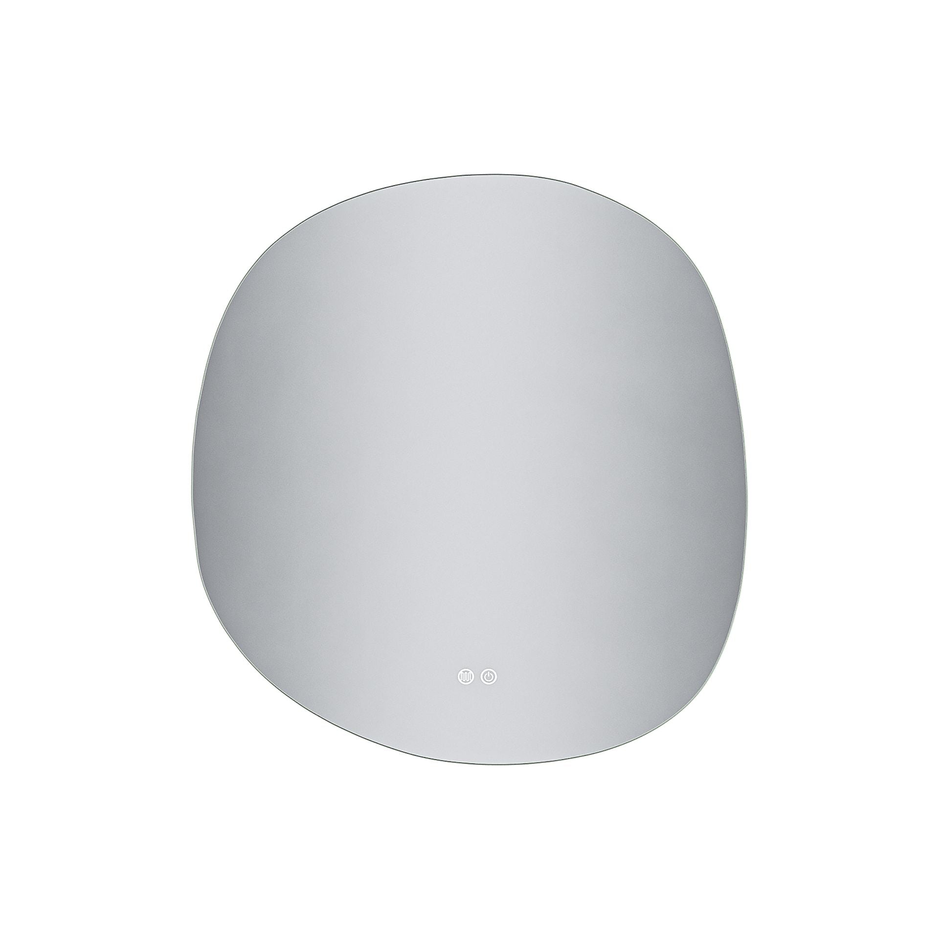 Aloni Pebble organische badkamerspiegel 80x85cm met dimbare LED-verlichting