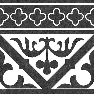Vloer- en wandtegel Leans Black Rand 25x25