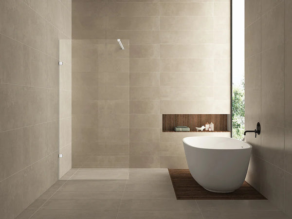 Less walk-in shower 100 x 200 cm nano clear glass/matt white Wiesbaden