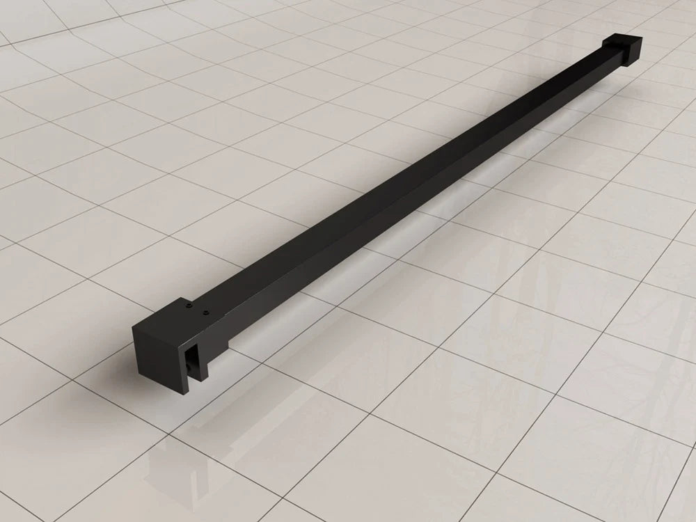 Less inloopdouche 100 x 200 cm nano helder glas/mat zwart Wiesbaden - WDtegels