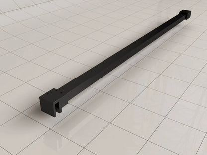 Less inloopdouche 100 x 200 cm nano helder glas/mat zwart Wiesbaden - WDtegels