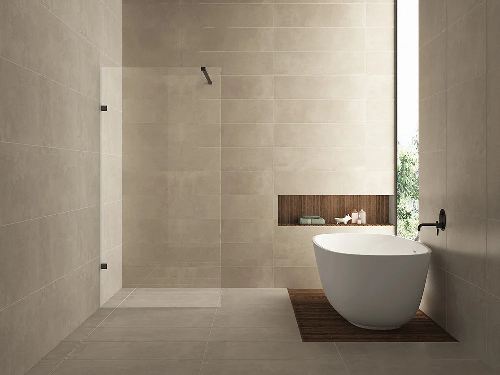 Less inloopdouche 50 x 200 cm Nano helder glas/mat zwart Wiesbaden